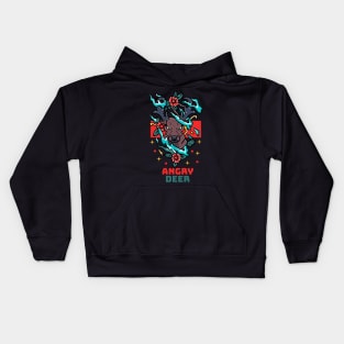 Angry Deer Illustration Hand Drawn Kids Hoodie